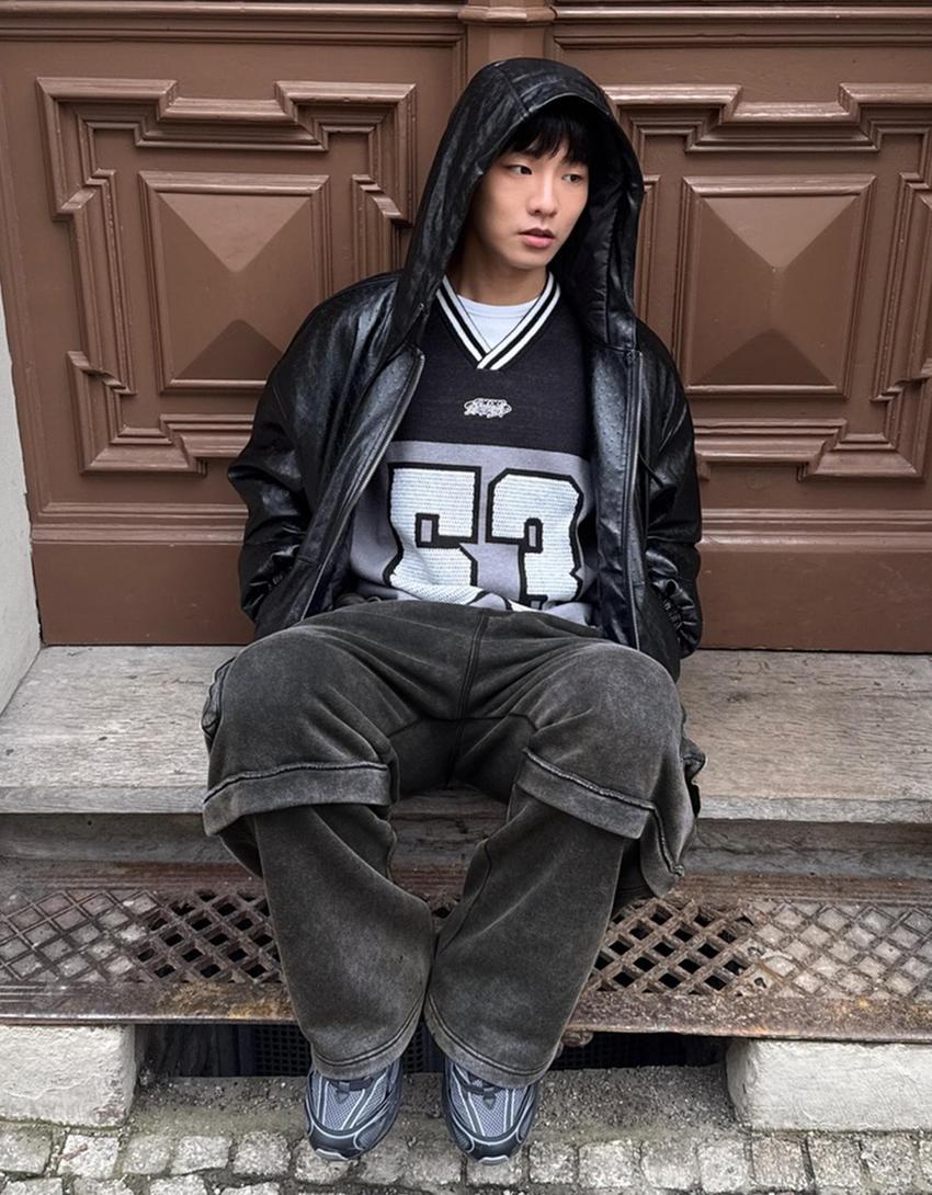 Pantalon cargo baggy fit-Gris