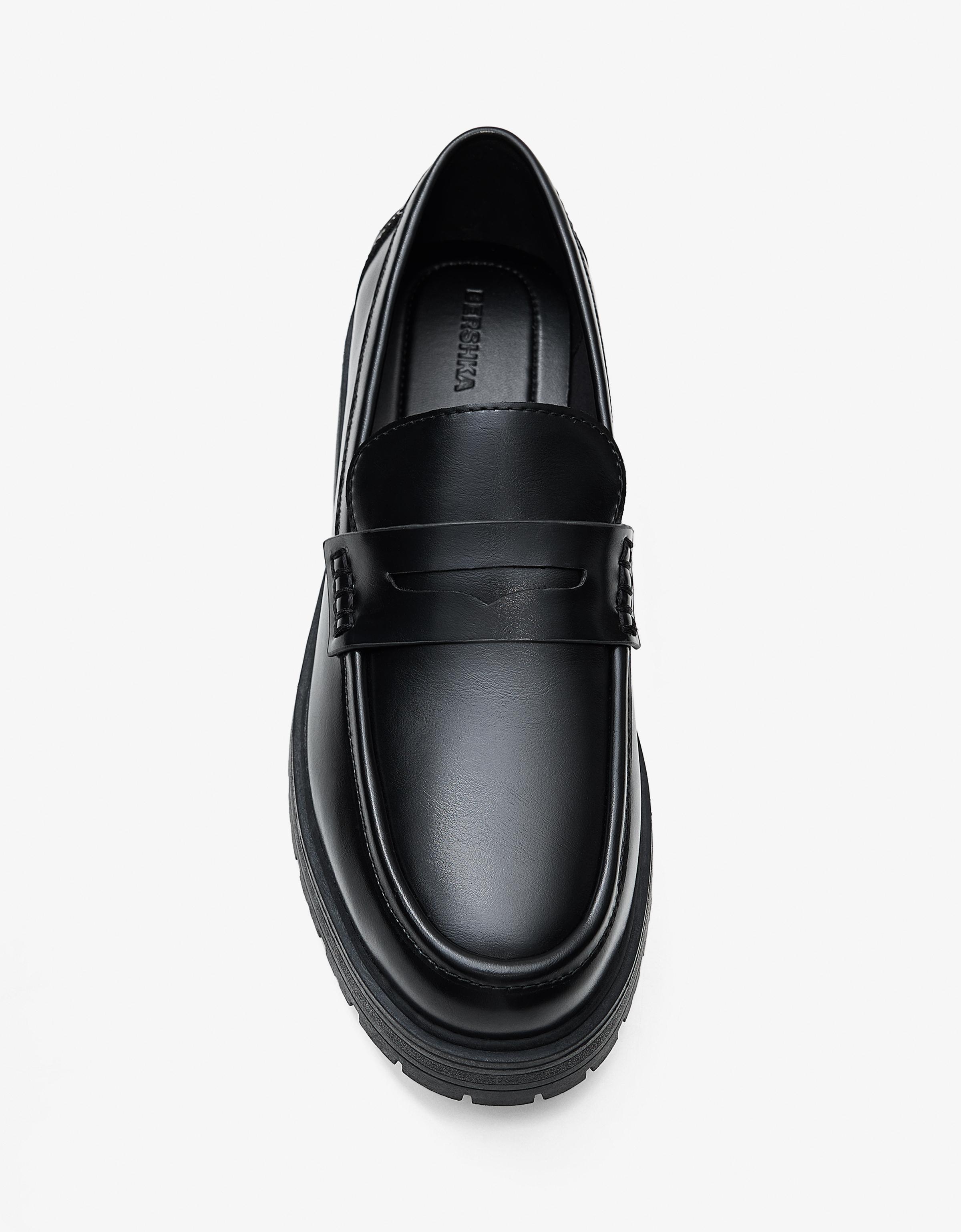 Chunky sole loafers — BLACK