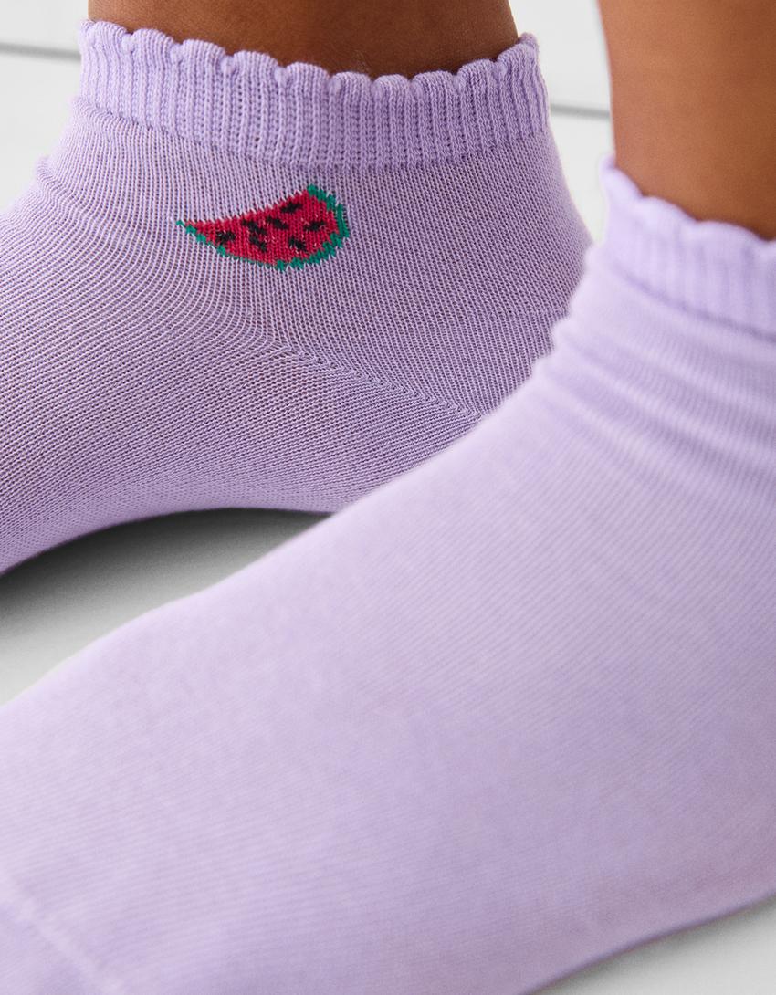 Pack 3 pares de meias estampado-Roxo-3