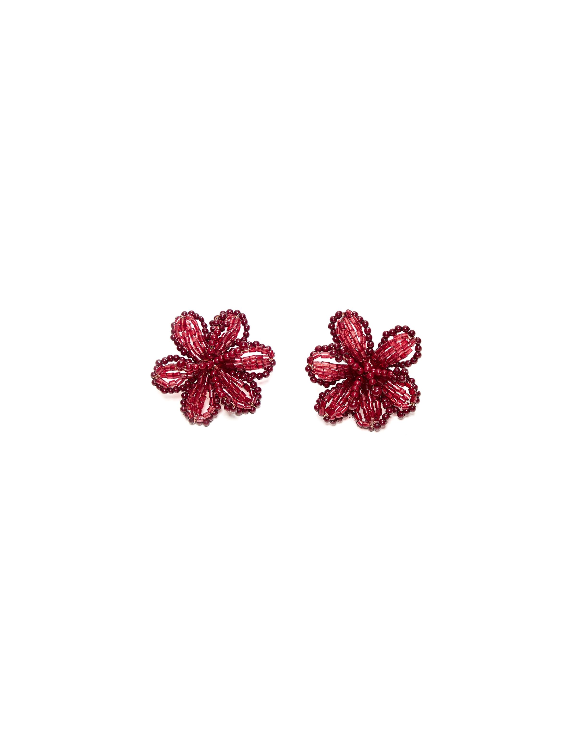 Floral earrings — Burgundy