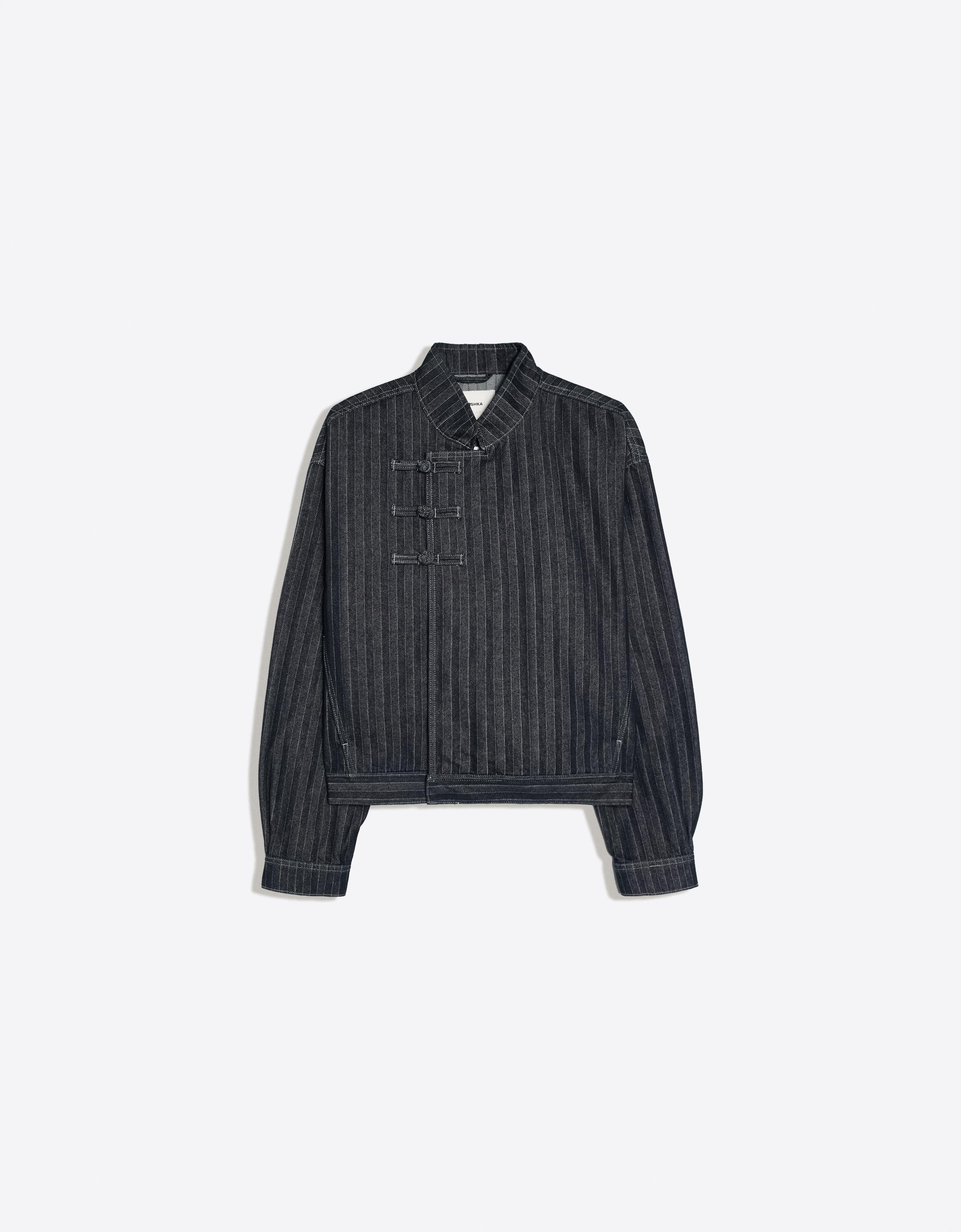 Textured clasp jacket — Navy