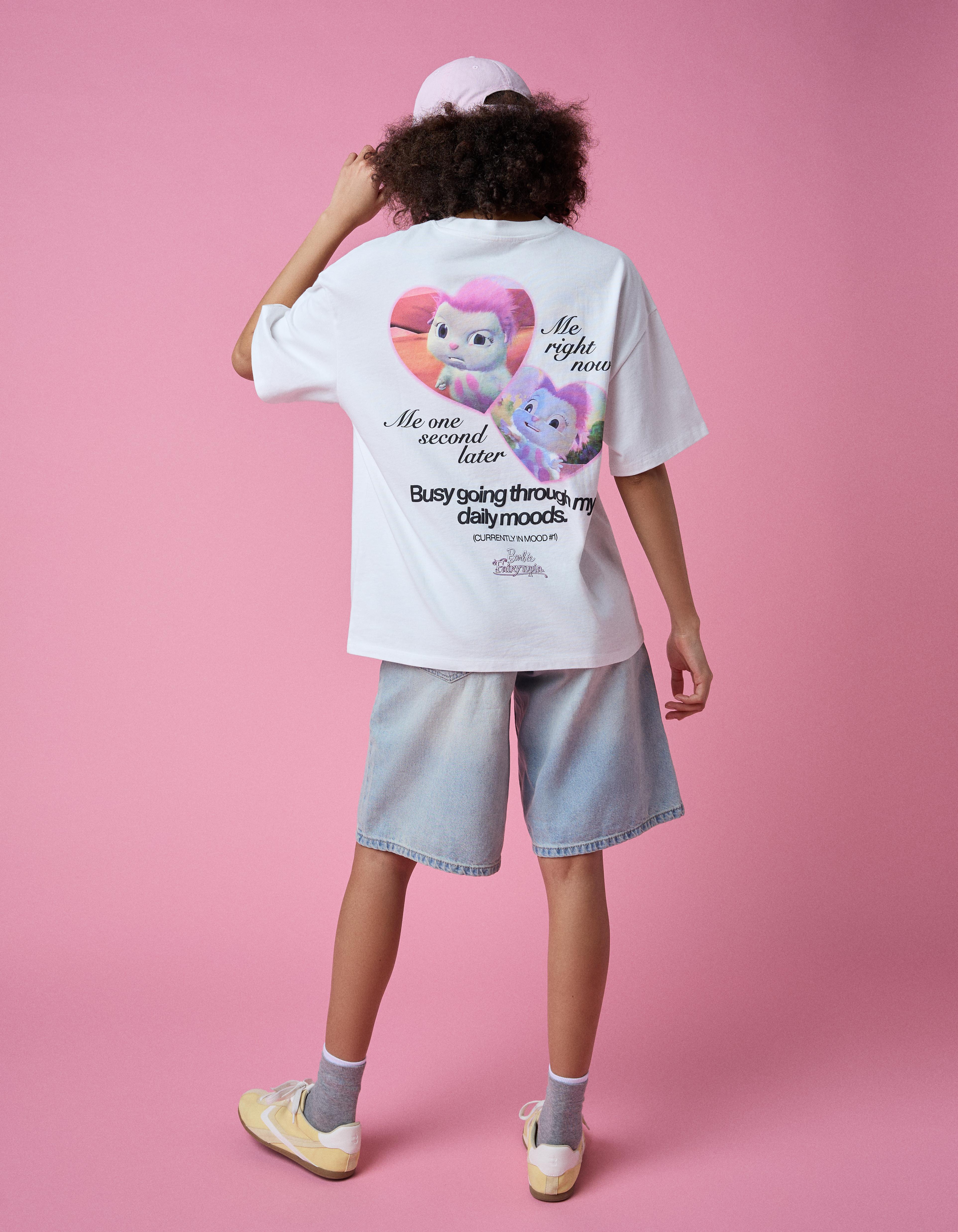 Kısa kollu BARBIE baskılı tişört - Görsel 20