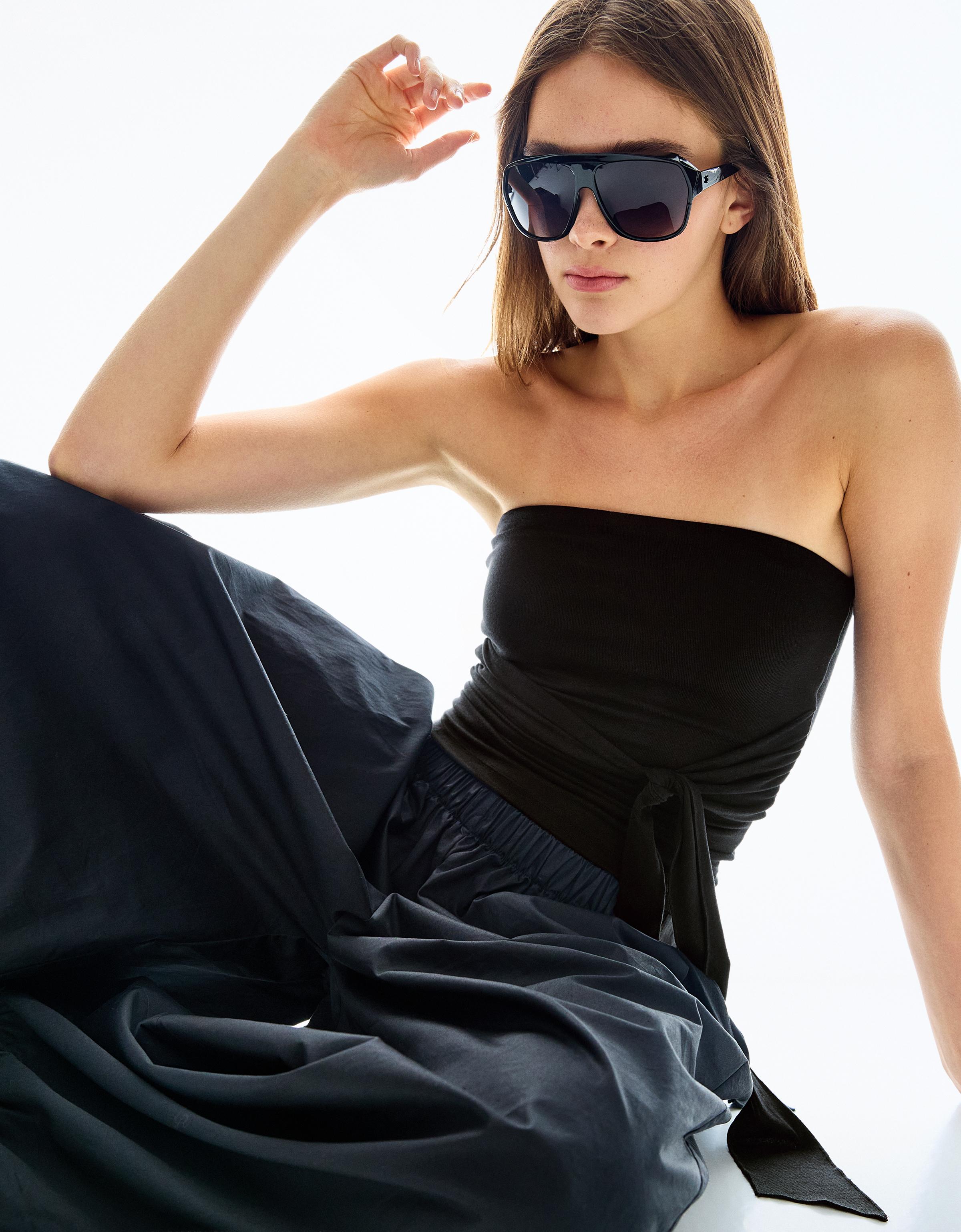 Top Bandeau Lazo Mujer S Negro