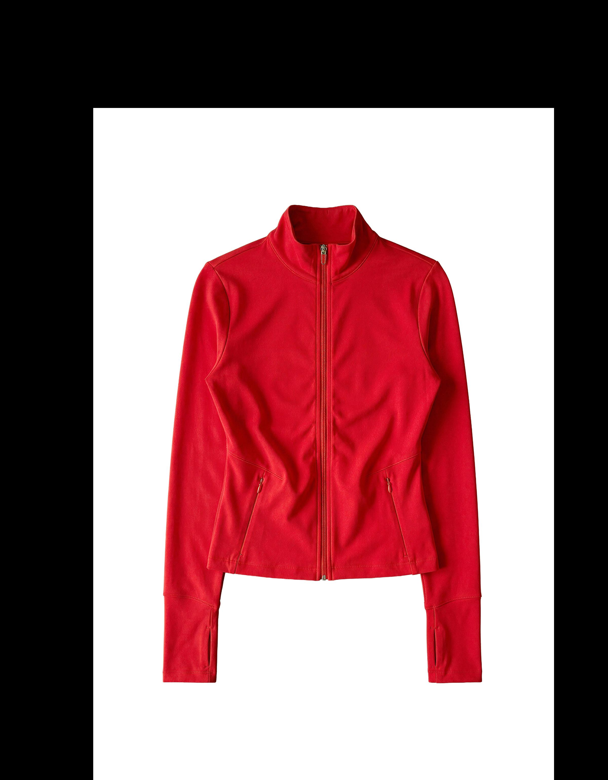 Technical fabric zip-up jacket Breathable & Quick Dry — Red