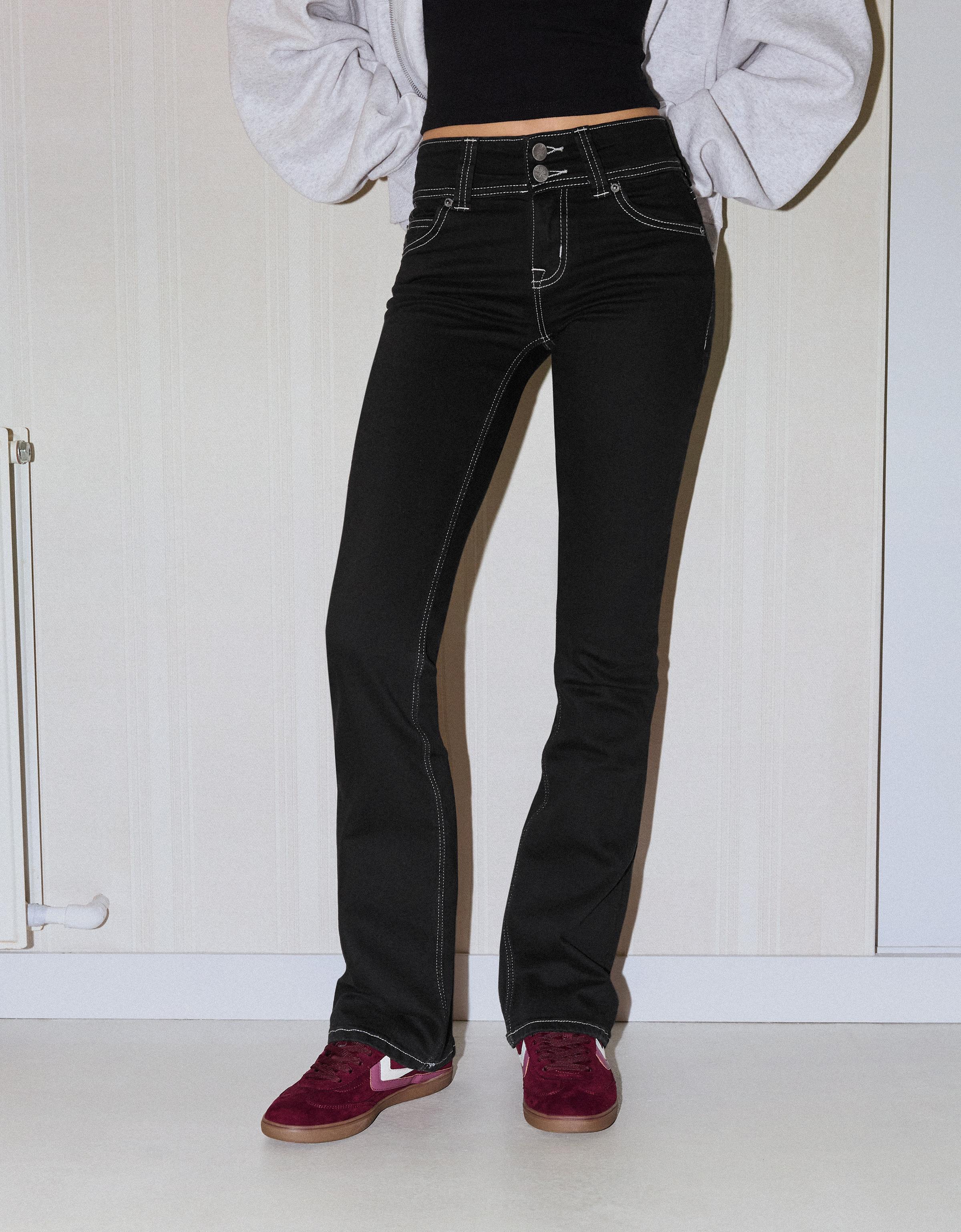 Düşük bel kapaklı bootcut jean - Görsel 159