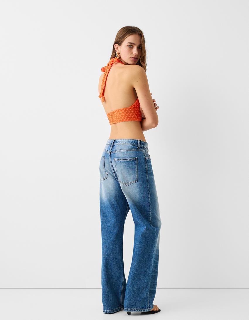 Crossover halter neck top-Orange-1