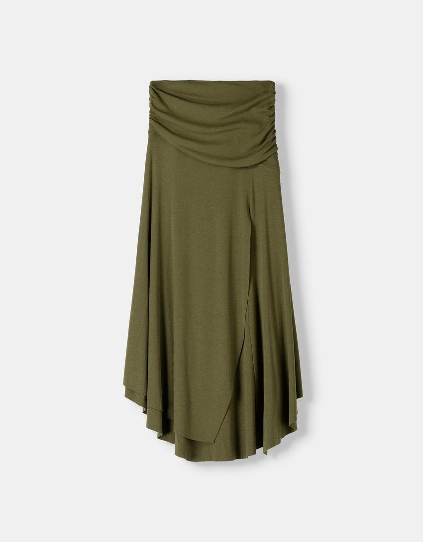 Ensemble pull et jupe tricot-Kaki-6