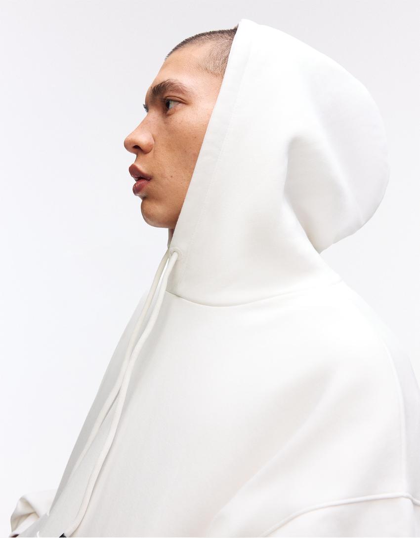 Kapüşonlu sweatshirt-Beyaz