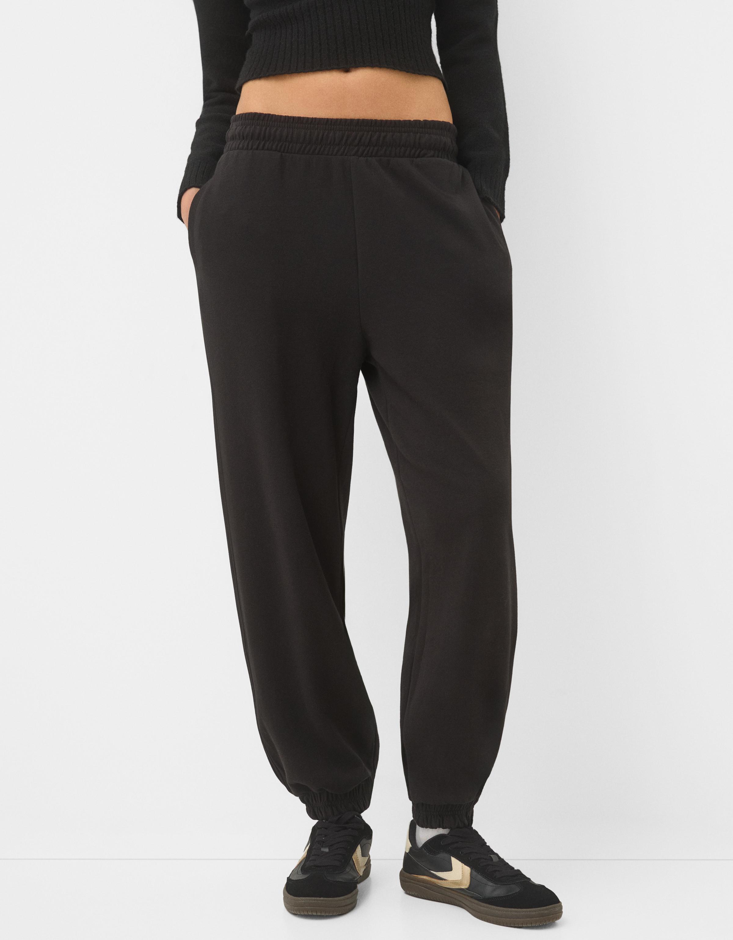 Bershka Weite Jogginghose Aus Interlock Damen L Schwarz