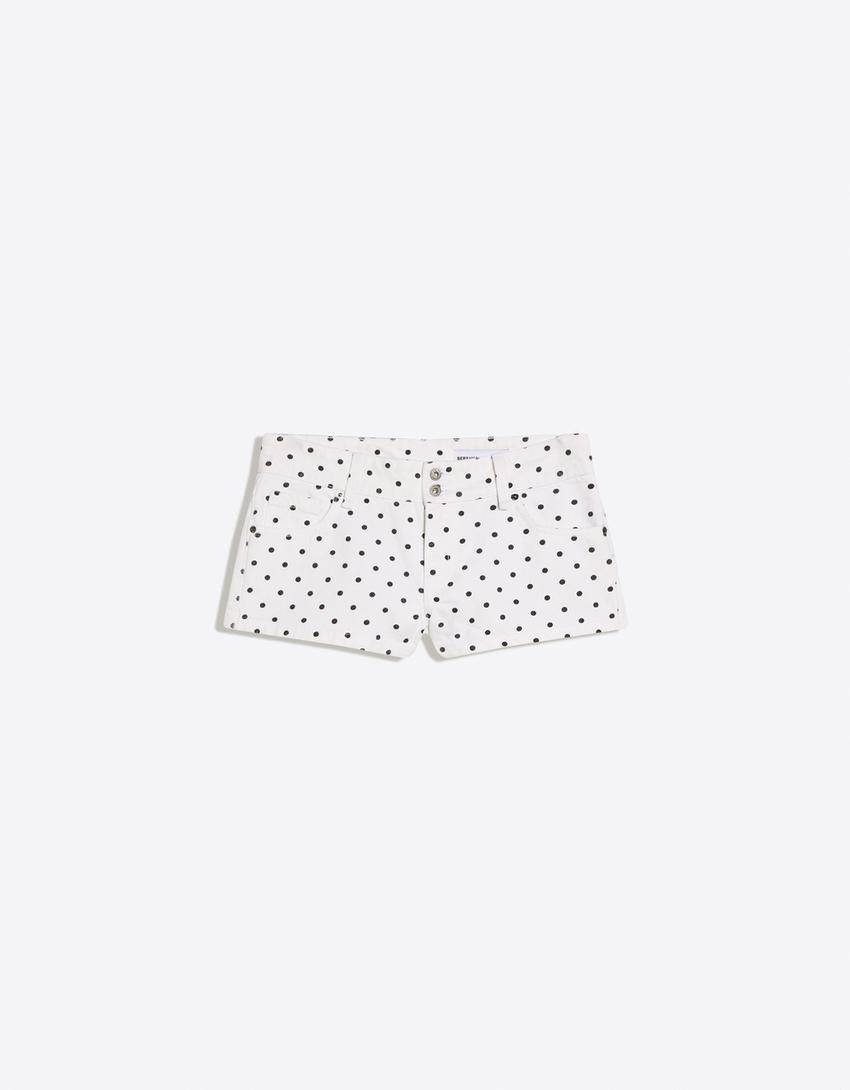 Polka dot shorts-White