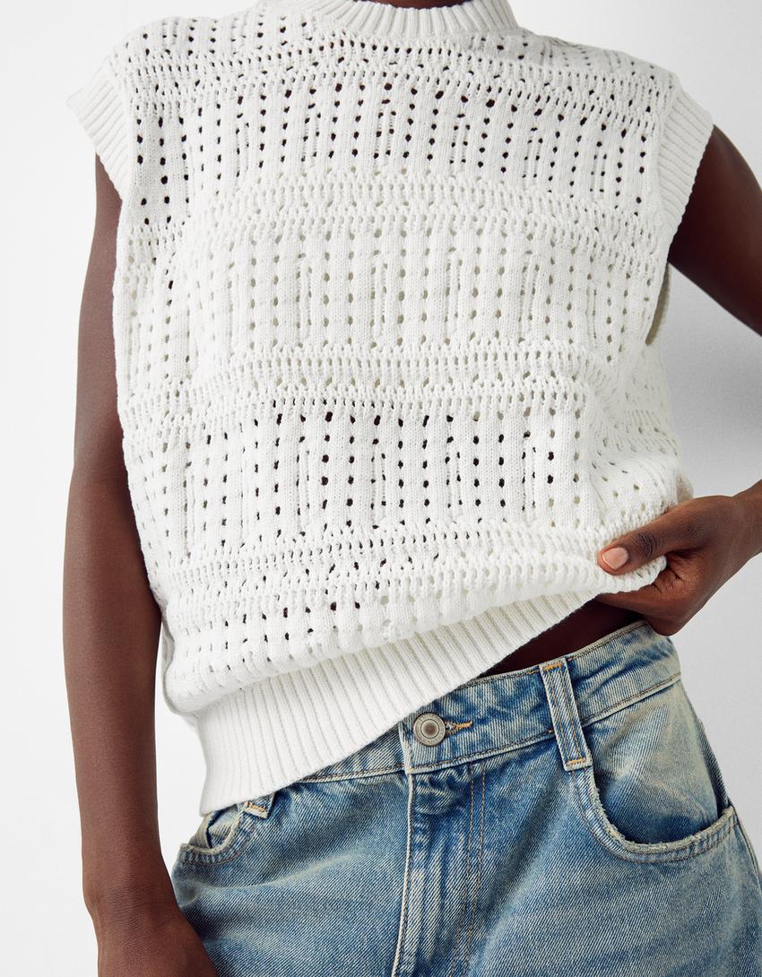 Chaleco estructura calados-Blanco-2