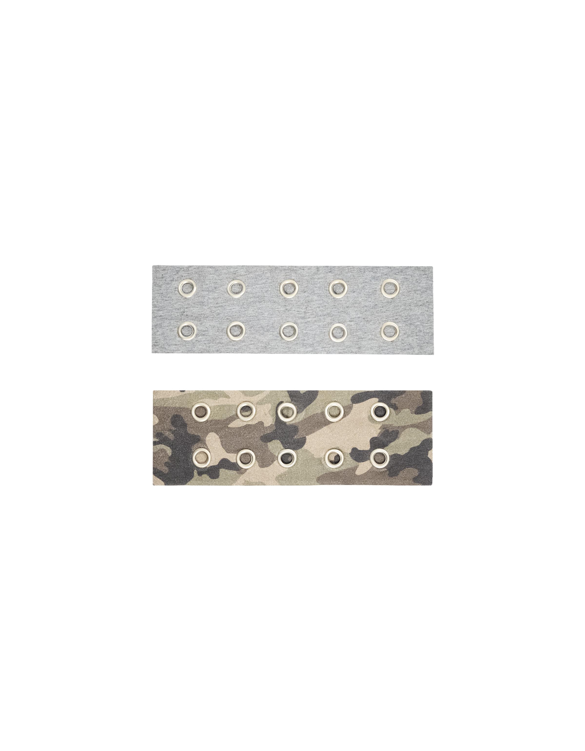 Pack of 2 eyelet headbands — Khaki