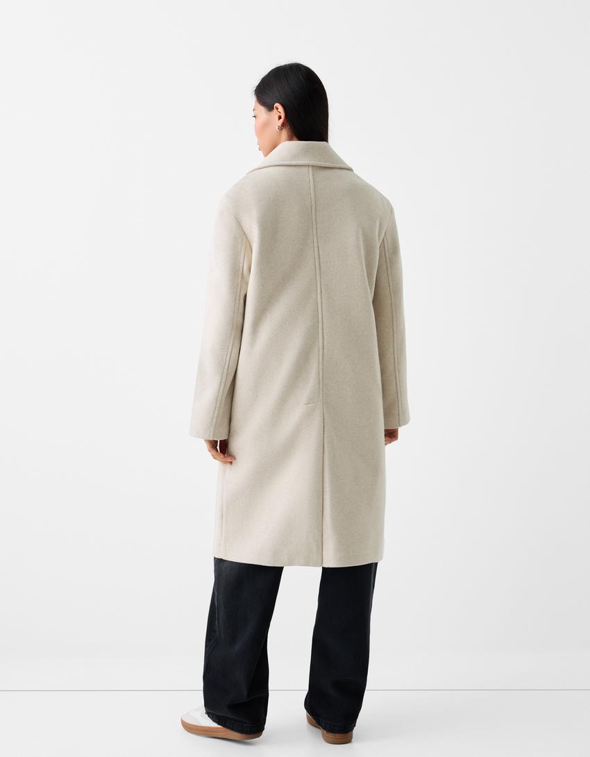Long soft coat-Cream