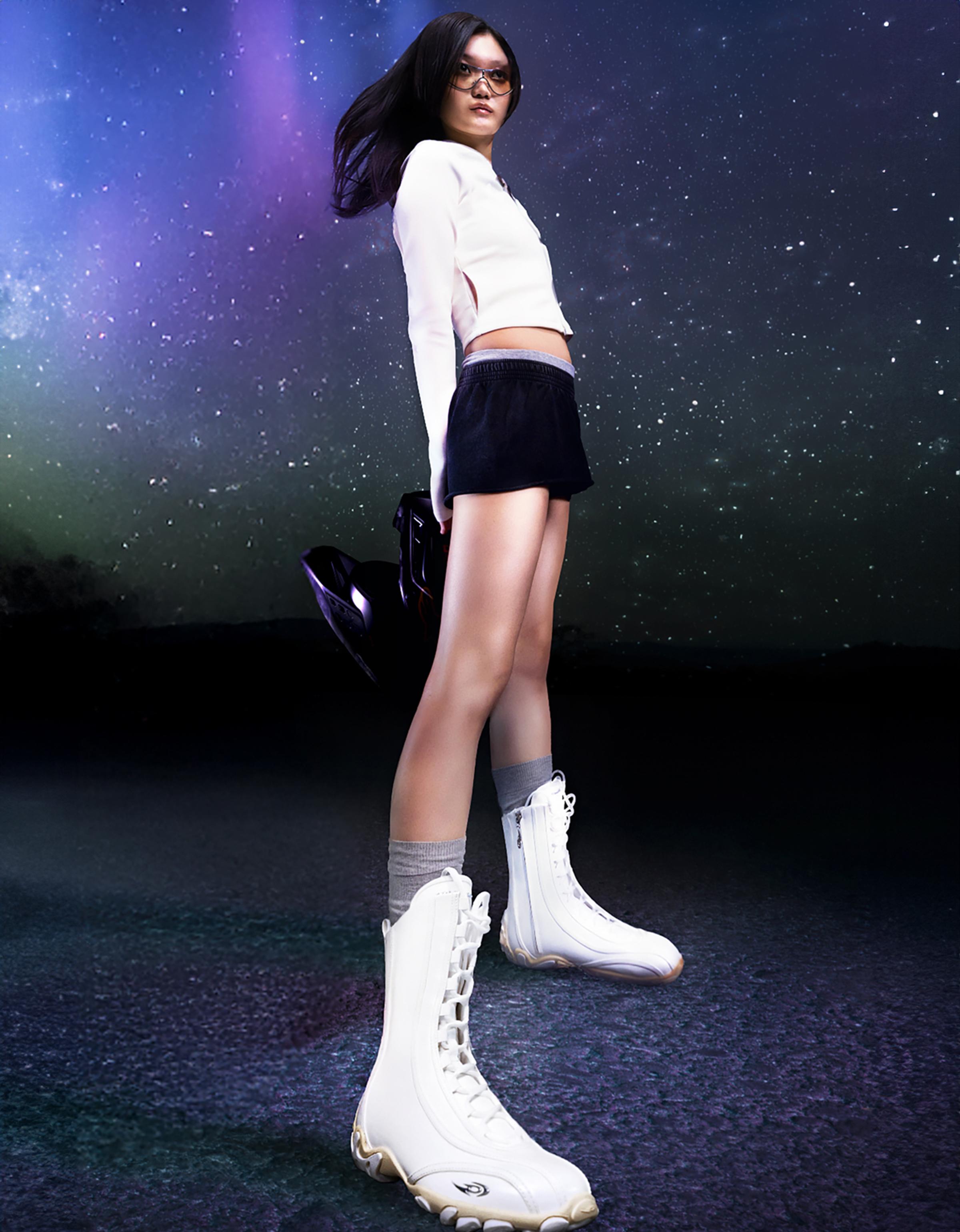 Bershka★out of core ブーツ tennis boxing BERSHKA WOMAN NWT SS25 BOXING SNEAKERS OUT OF CORE WHITE