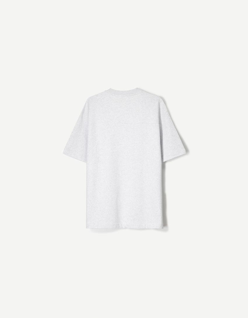 Short sleeve plush T-shirt-Grey-5