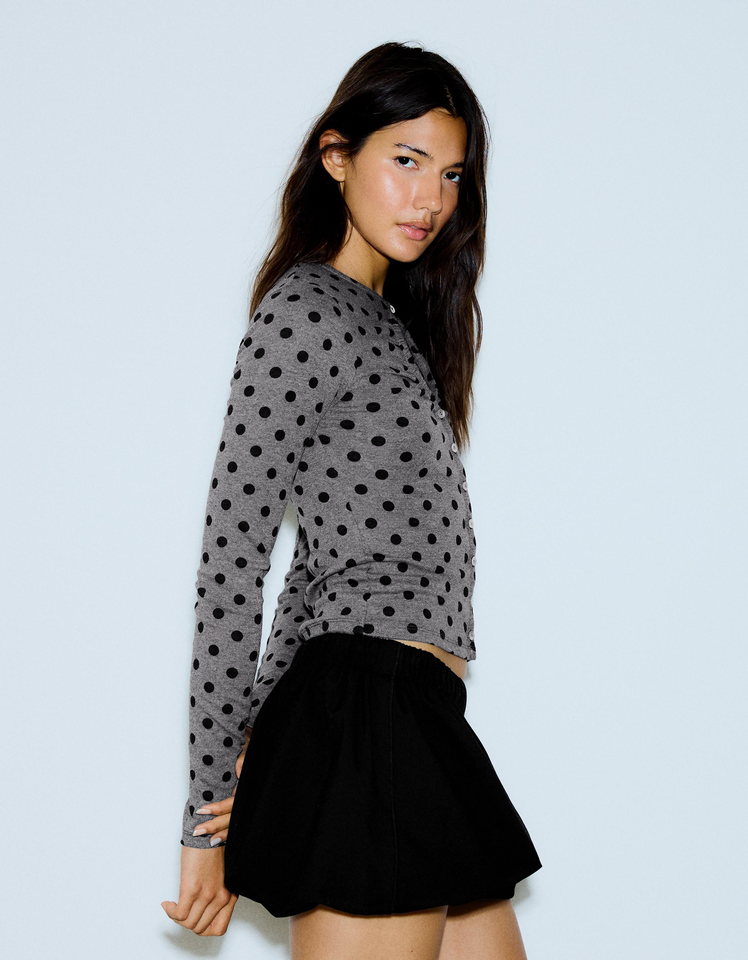 Jacket with neckline split — Dark grey