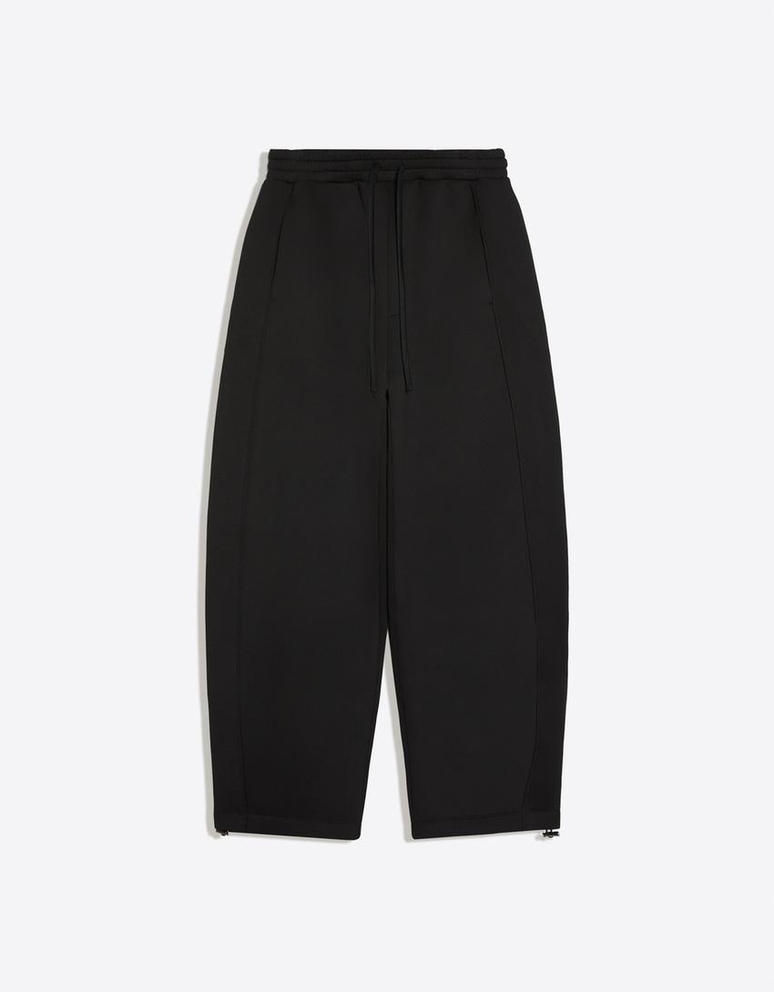 Technical balloon trousers-Black