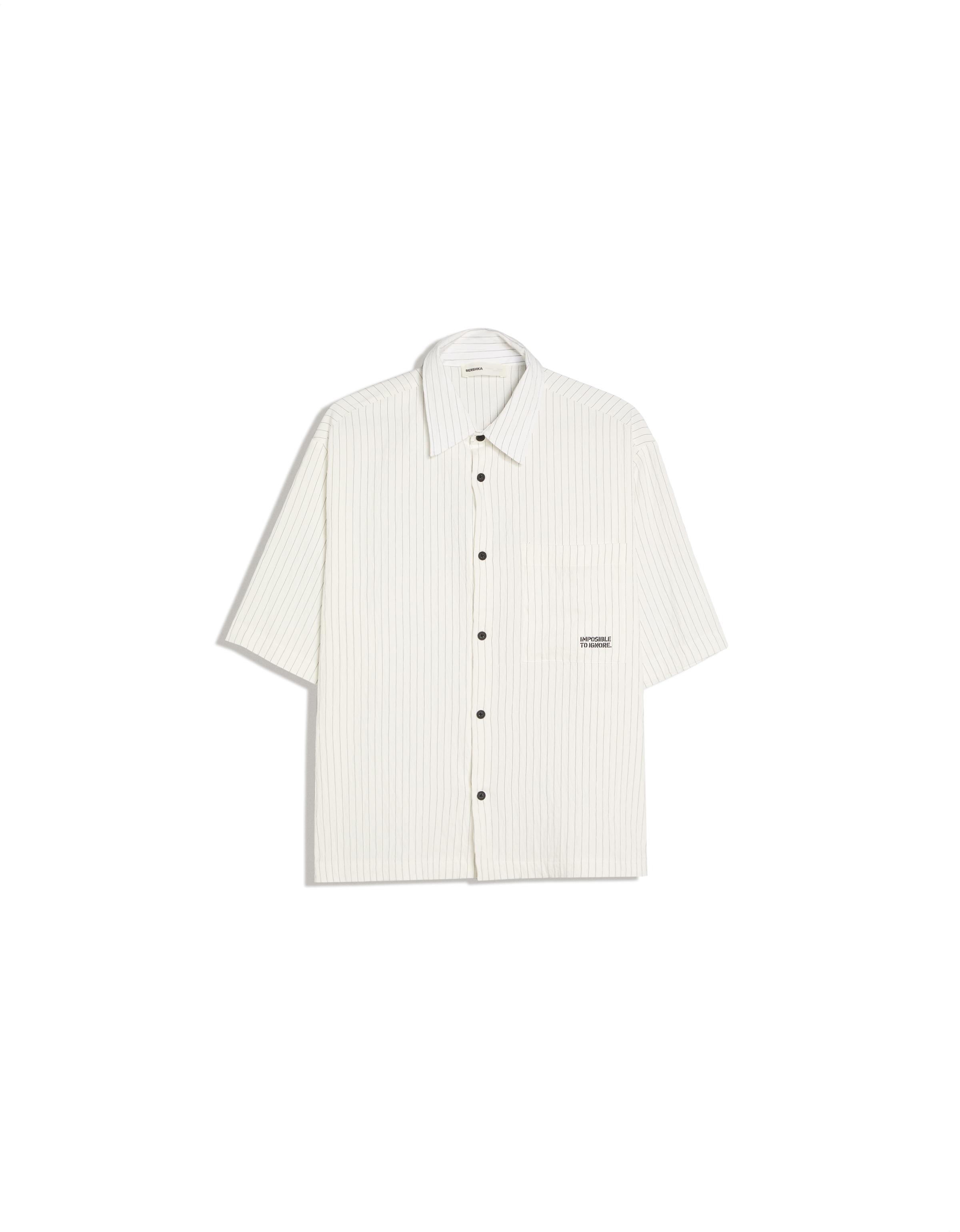 Boxy print short sleeve shirt — White