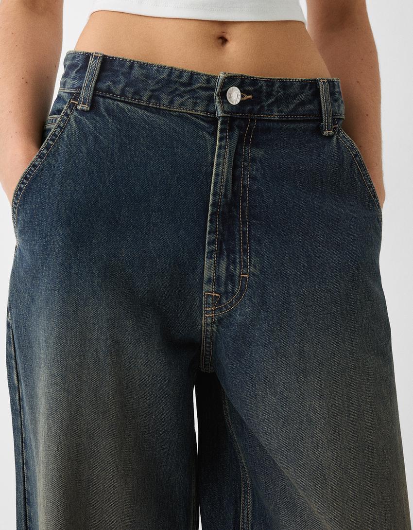 Jean skater fit effet délavé-Vert-5