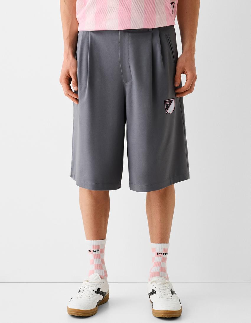 Calções bermuda tailored fit Inter Miami CF-Cinza-4