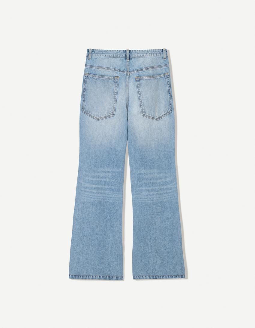 Utsvängda jeans-Ljusblå-5