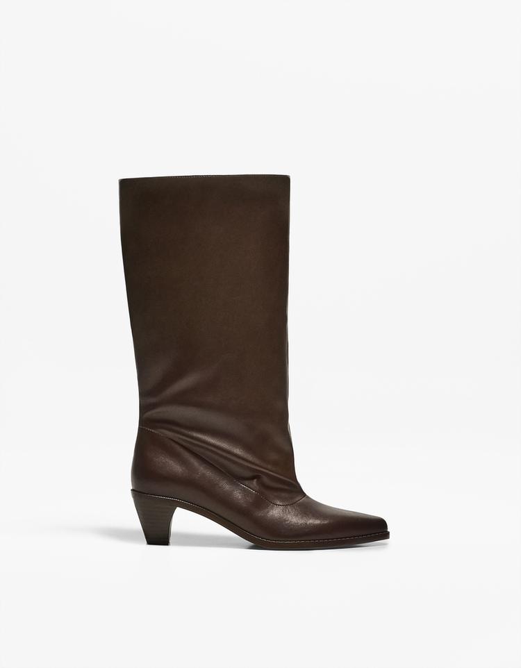 Bota tacón caña ancha