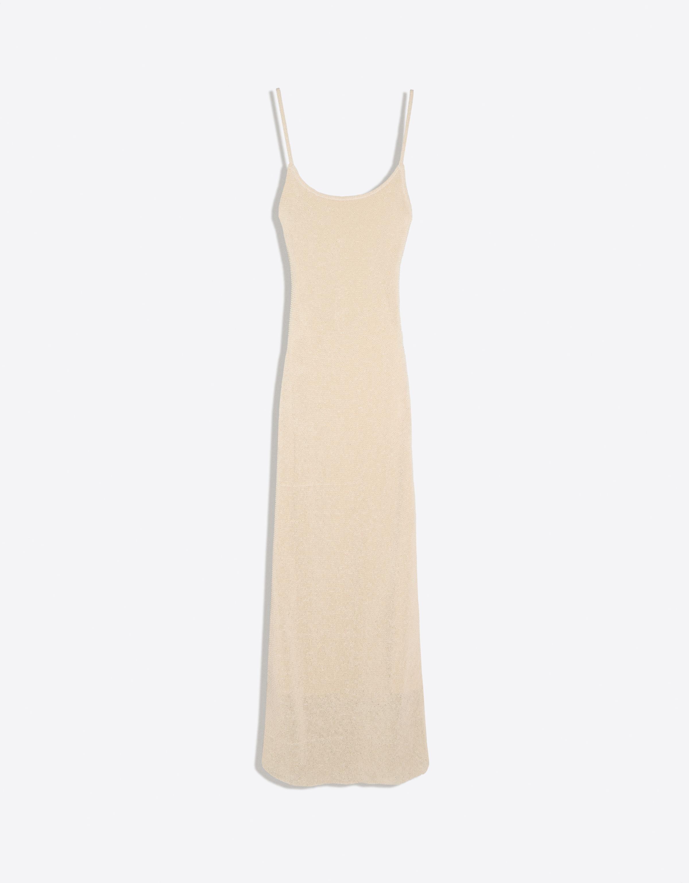 Vestido Mini Tiras Espalda Mujer L Crudo