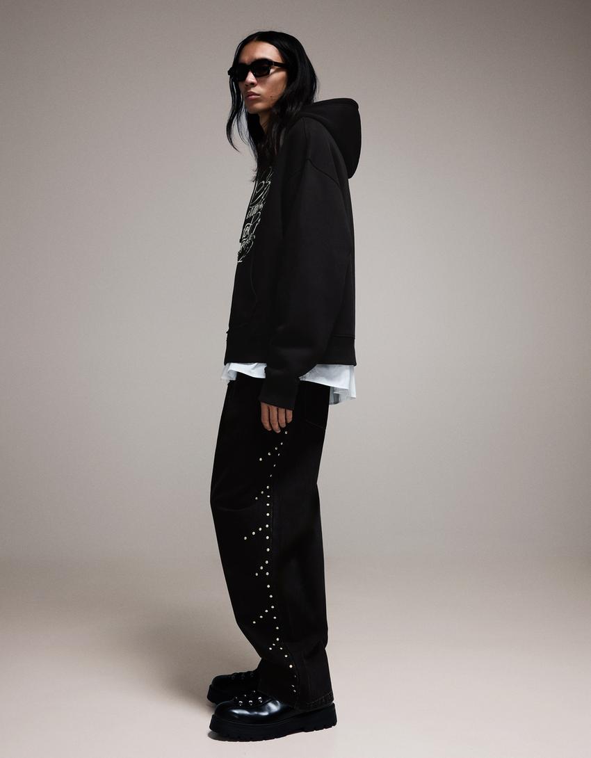 Jeans baggy fit clous-Noir