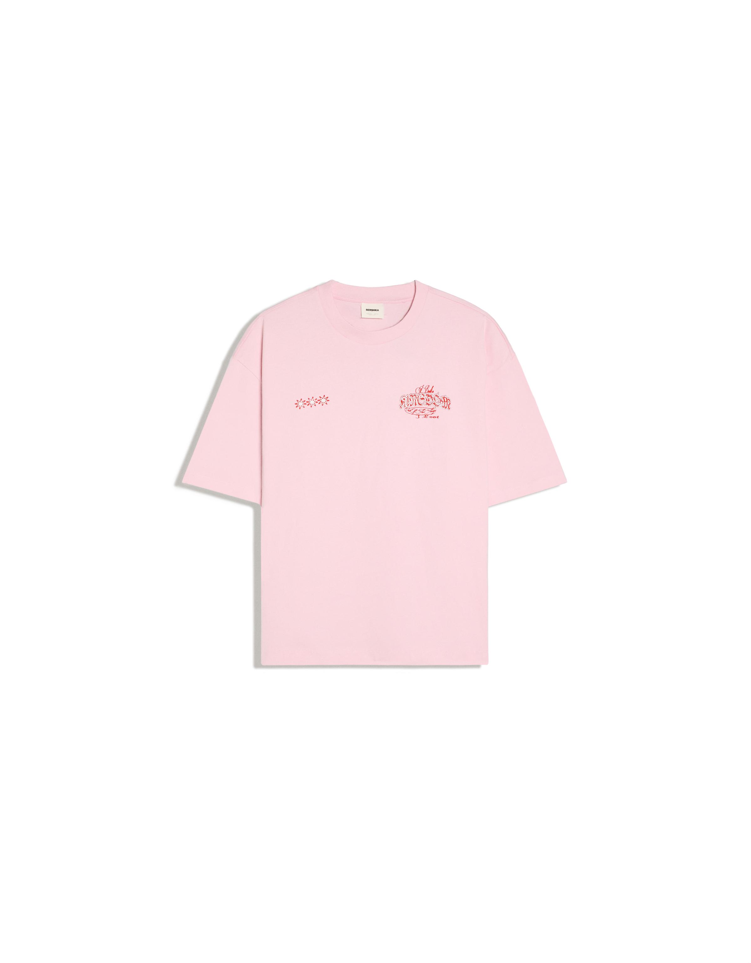 Boxy print T-shirt — Pink
