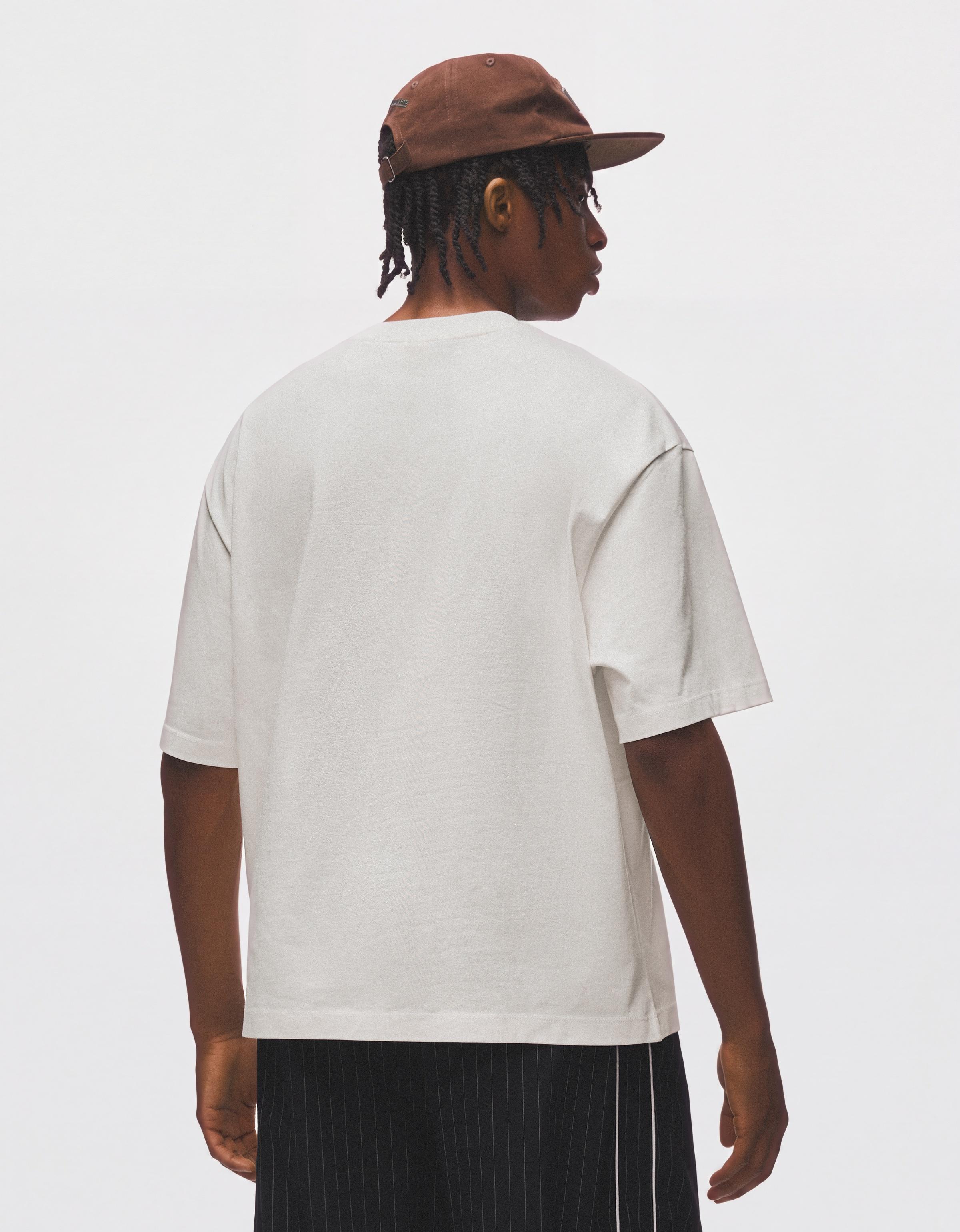 Short sleeve boxy print T-shirt — White