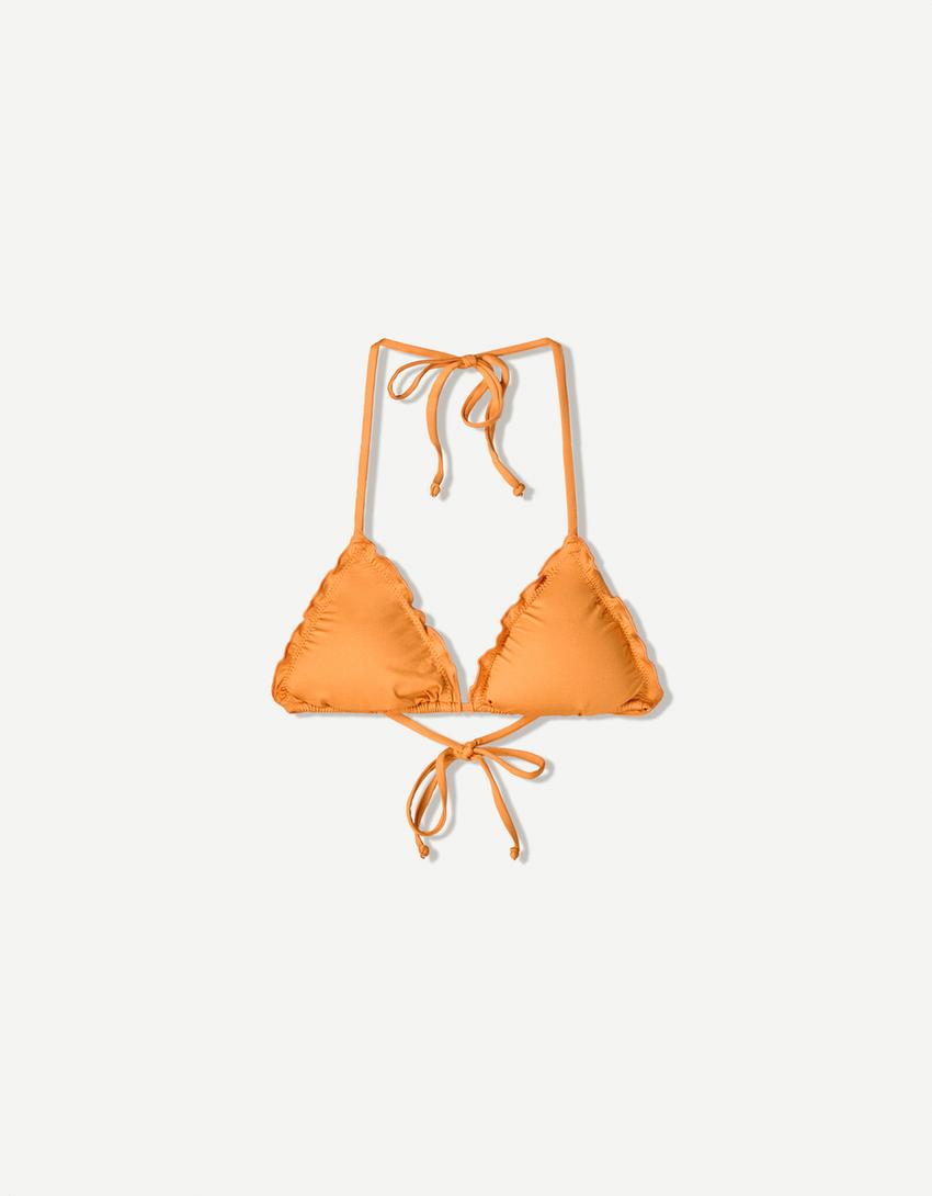 Bikini-Top mit Rüschen-Orange-3
