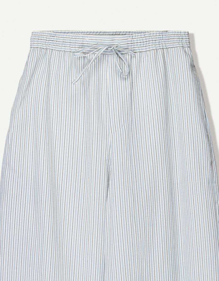 Pantaloni baggy da tuta con texture-Azzurro-2