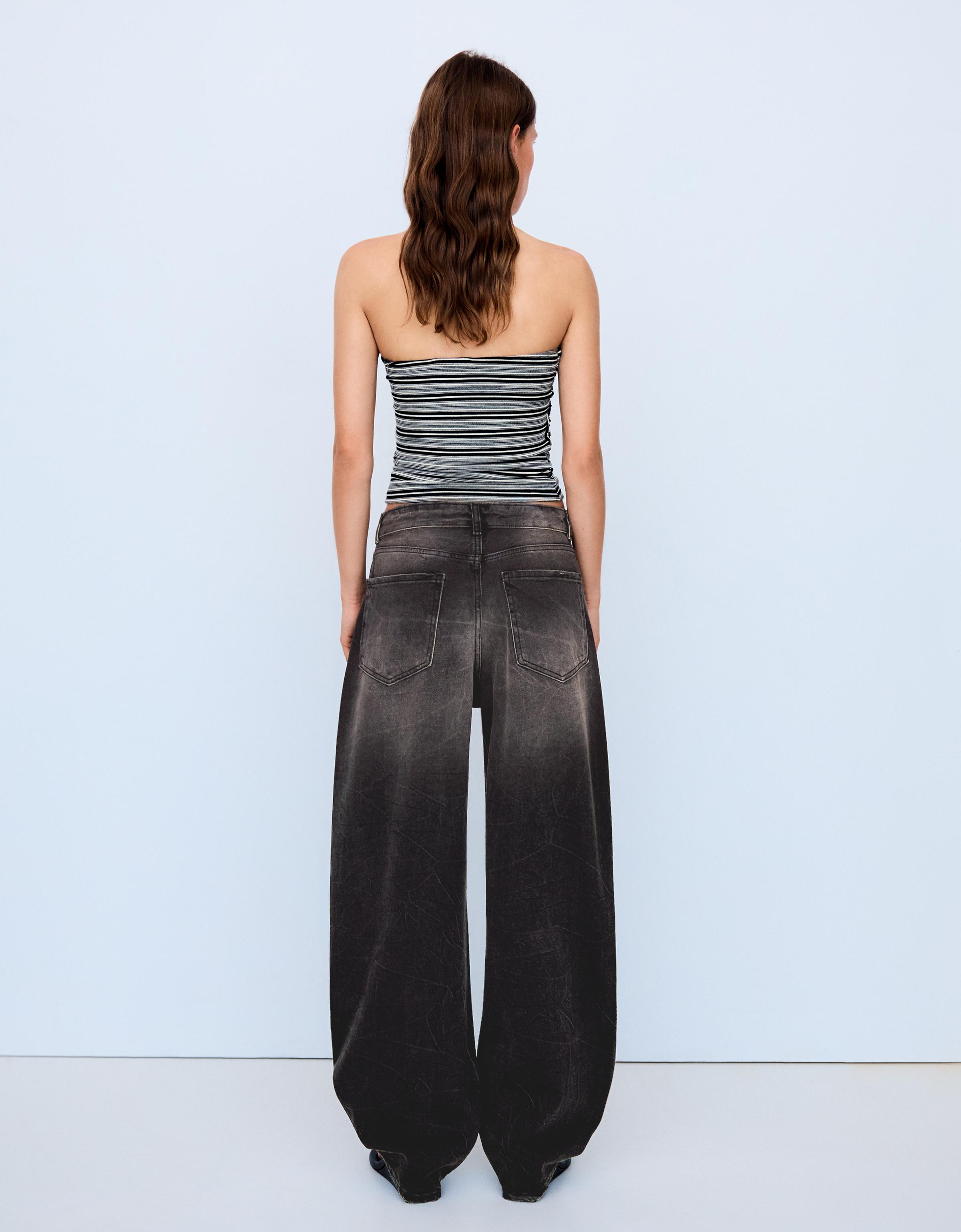 High-waist barrel-leg jeans