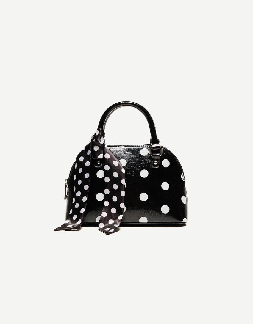 Bolso mini safiano lunares-Negro-3