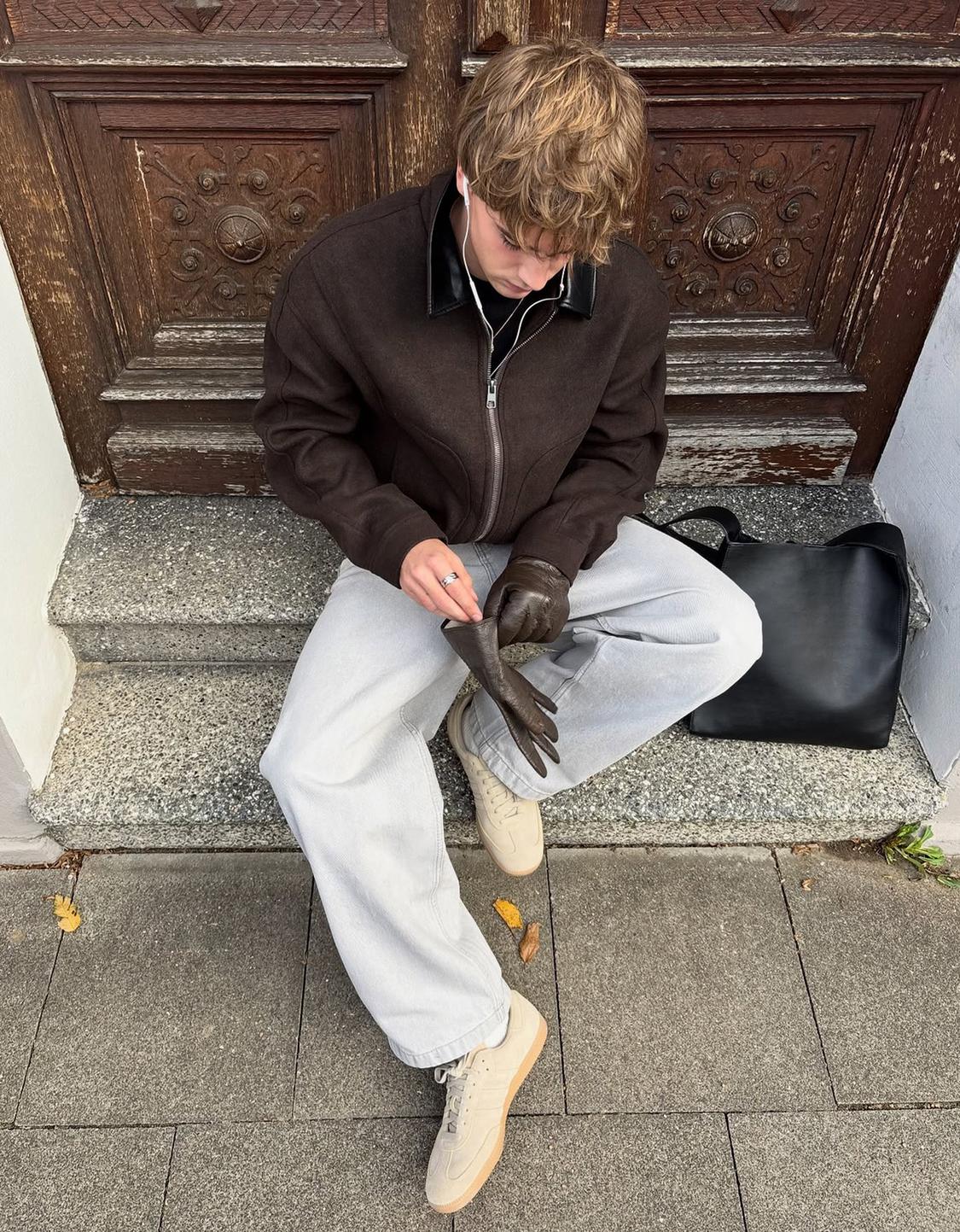 Veste en drap col contrastant