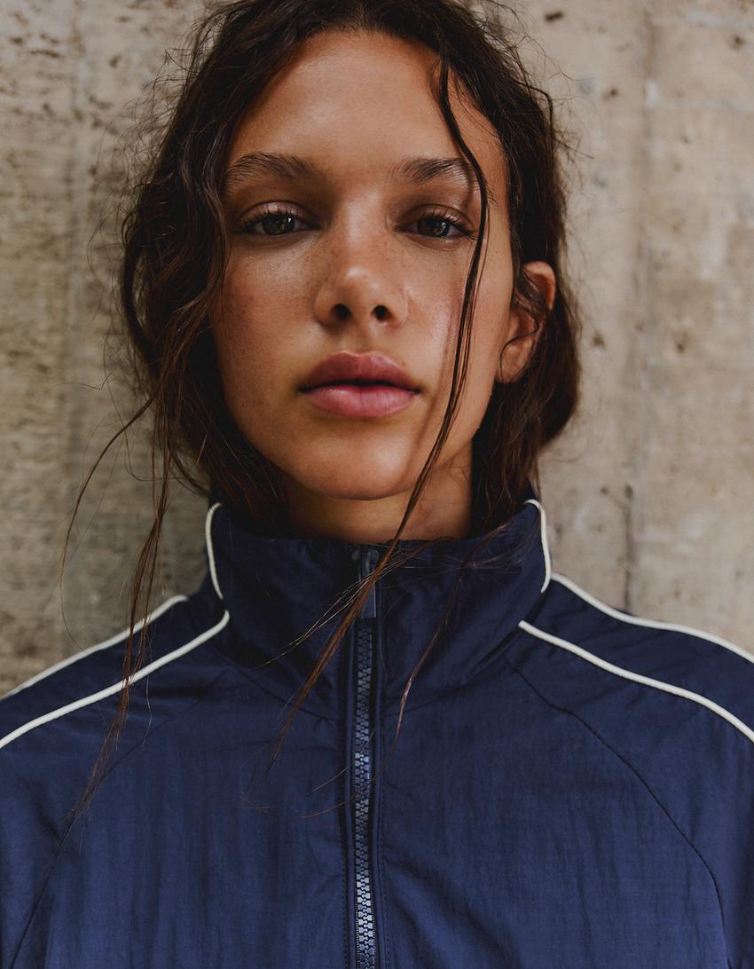 Veste légère contrastante-Marine