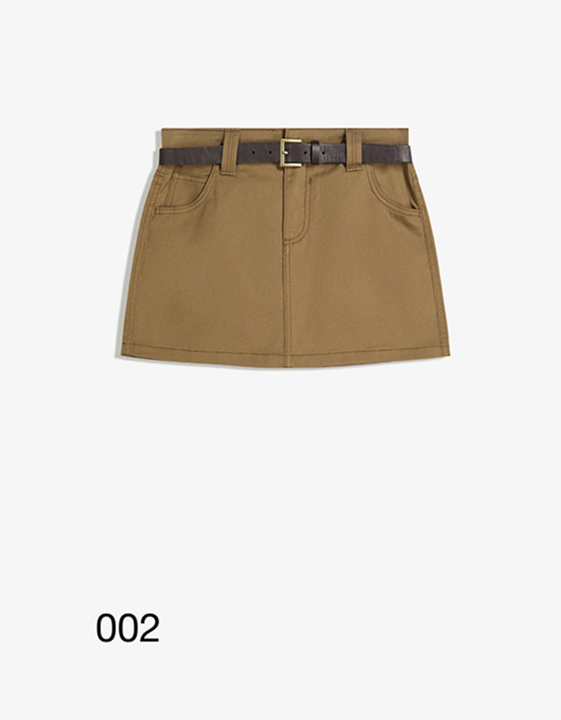Belted mini skirt