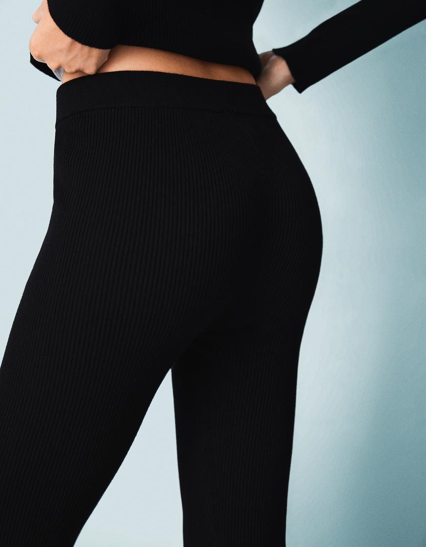 Pantalons flare-Negre-1