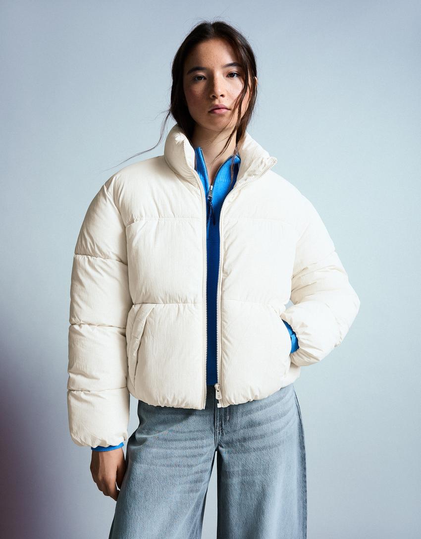 Water-repellent padded jacket-Cream