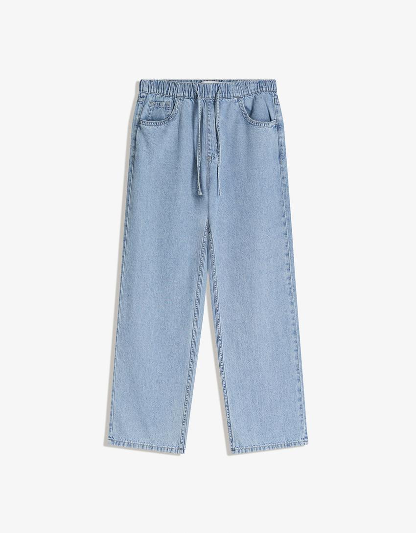Straight jogger jeans-Light blue