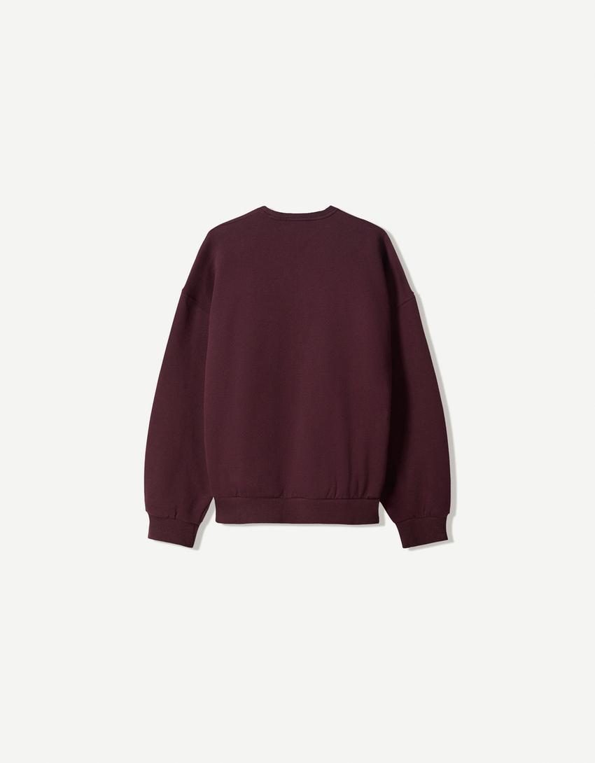 Oversize sweatshirt med sidelommer-Violet-5