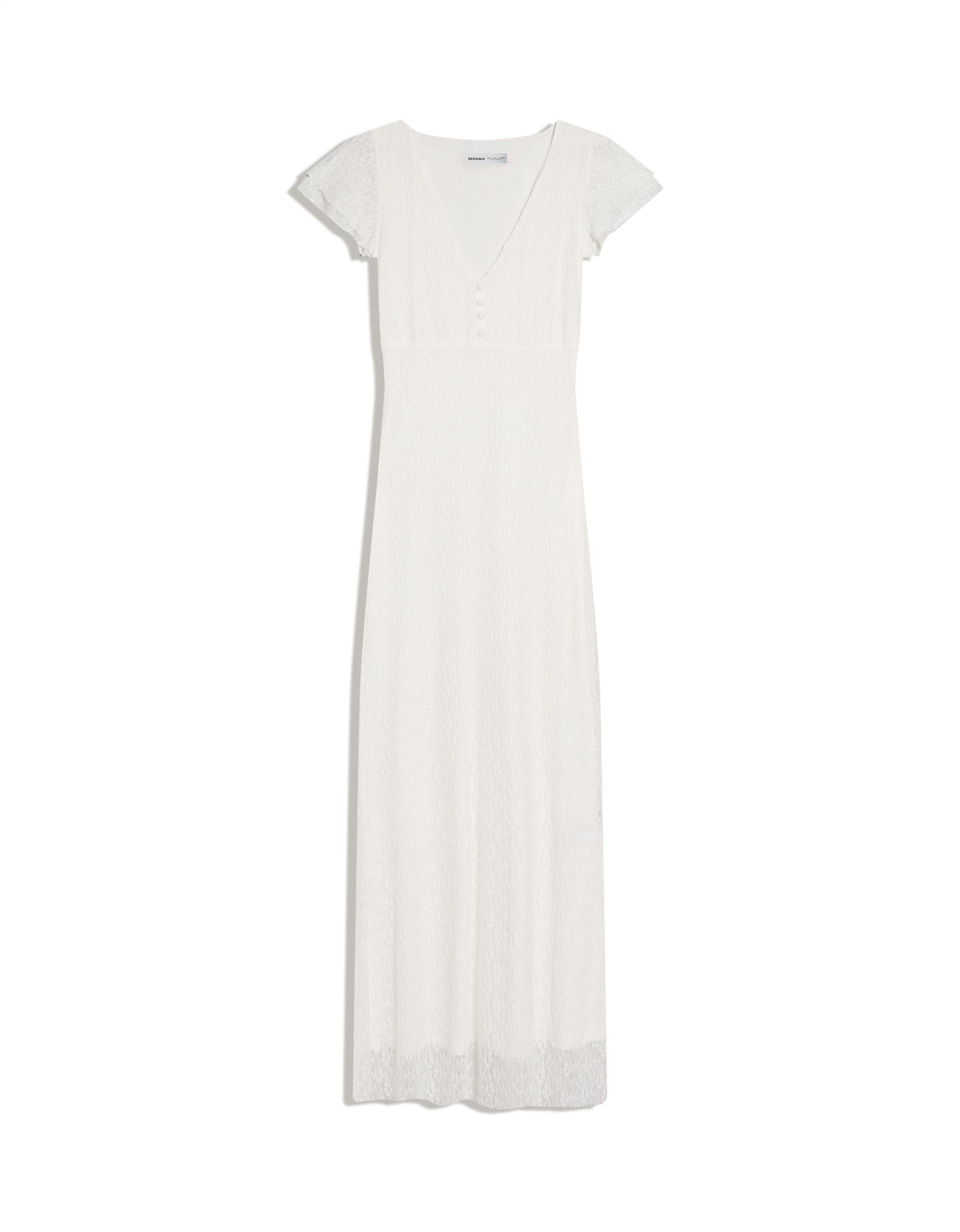 Lace midi dress — Cream