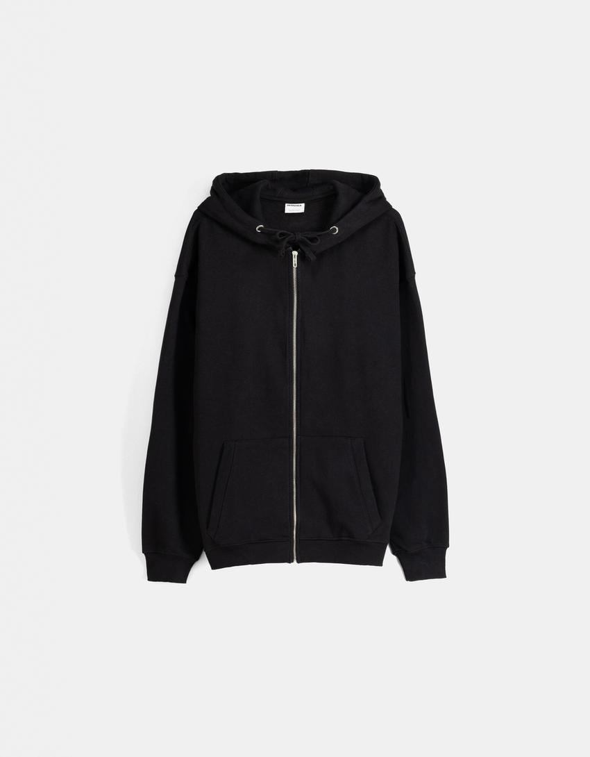 Zip-up hoodie-Black-4