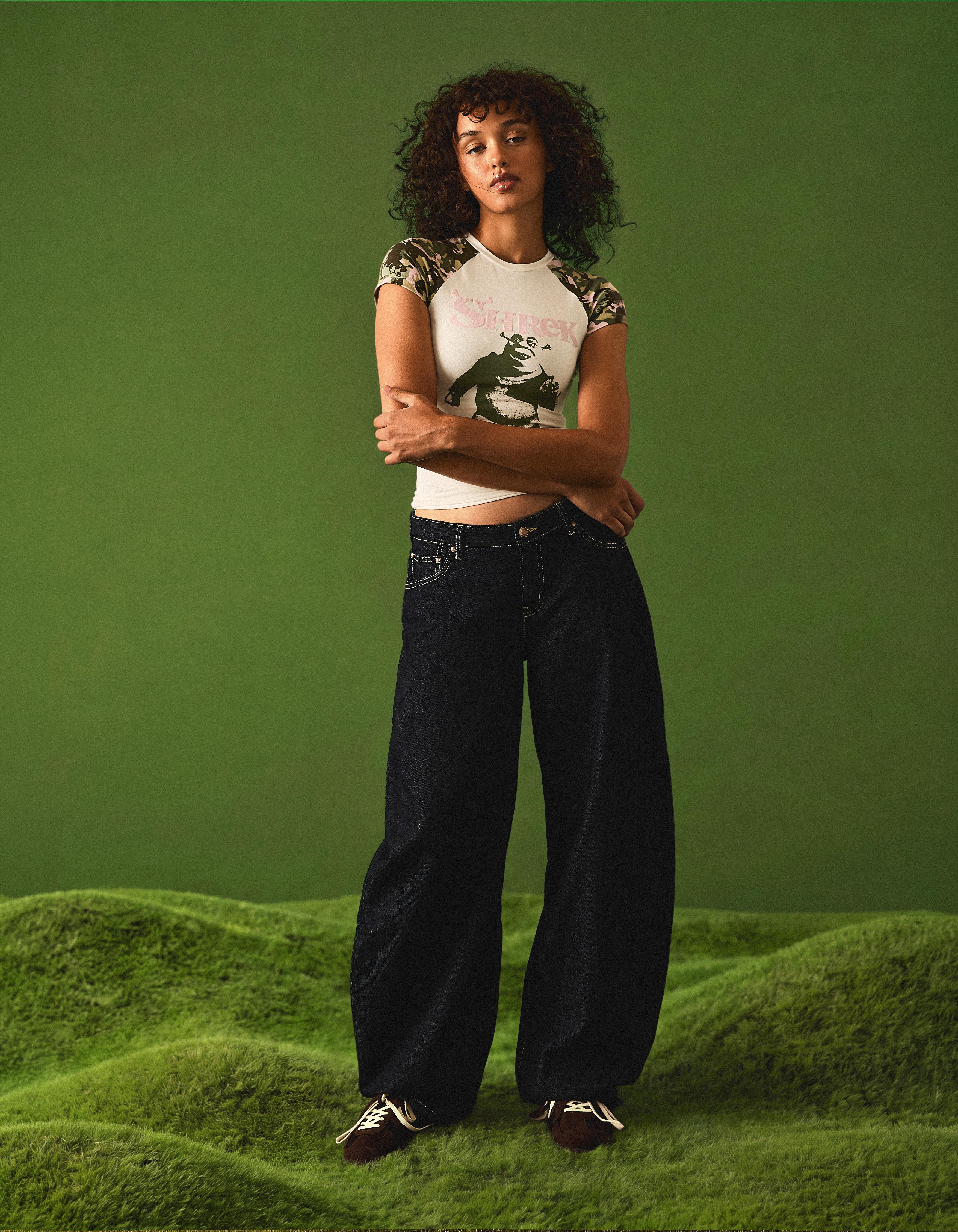 Short sleeve raglan SHREK print T-shirt — Off white