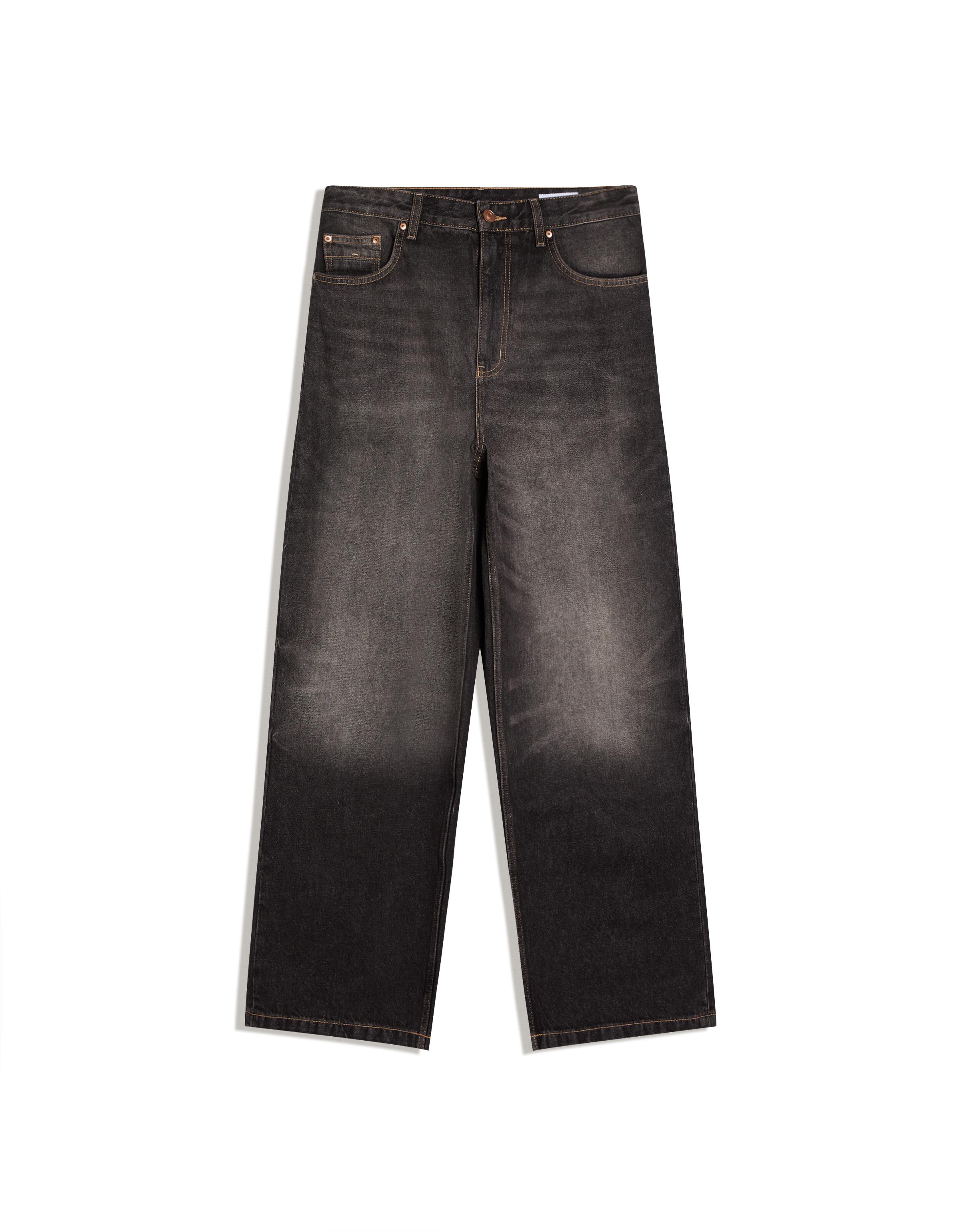 İşlemeli super baggy fit jean