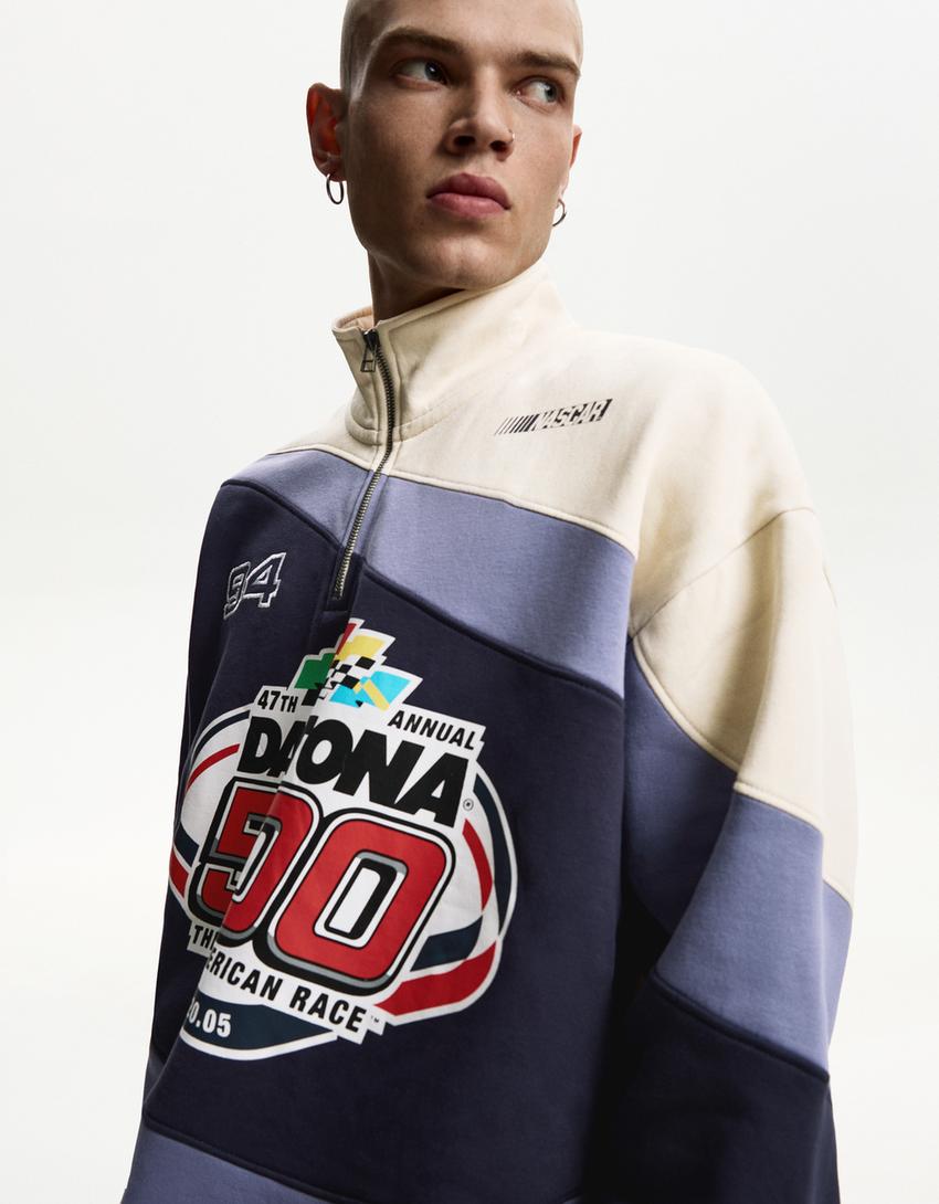 Nascar print sweatshirt-Camel-3