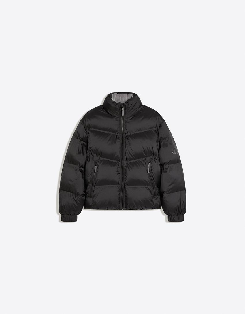 Technical quilted jacket-Black