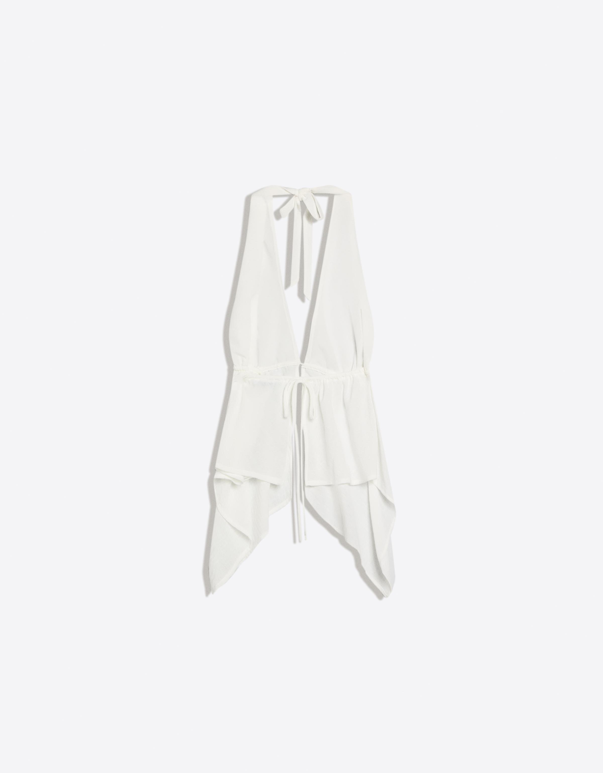 Halter yaka bağlamalı top - Görsel 4