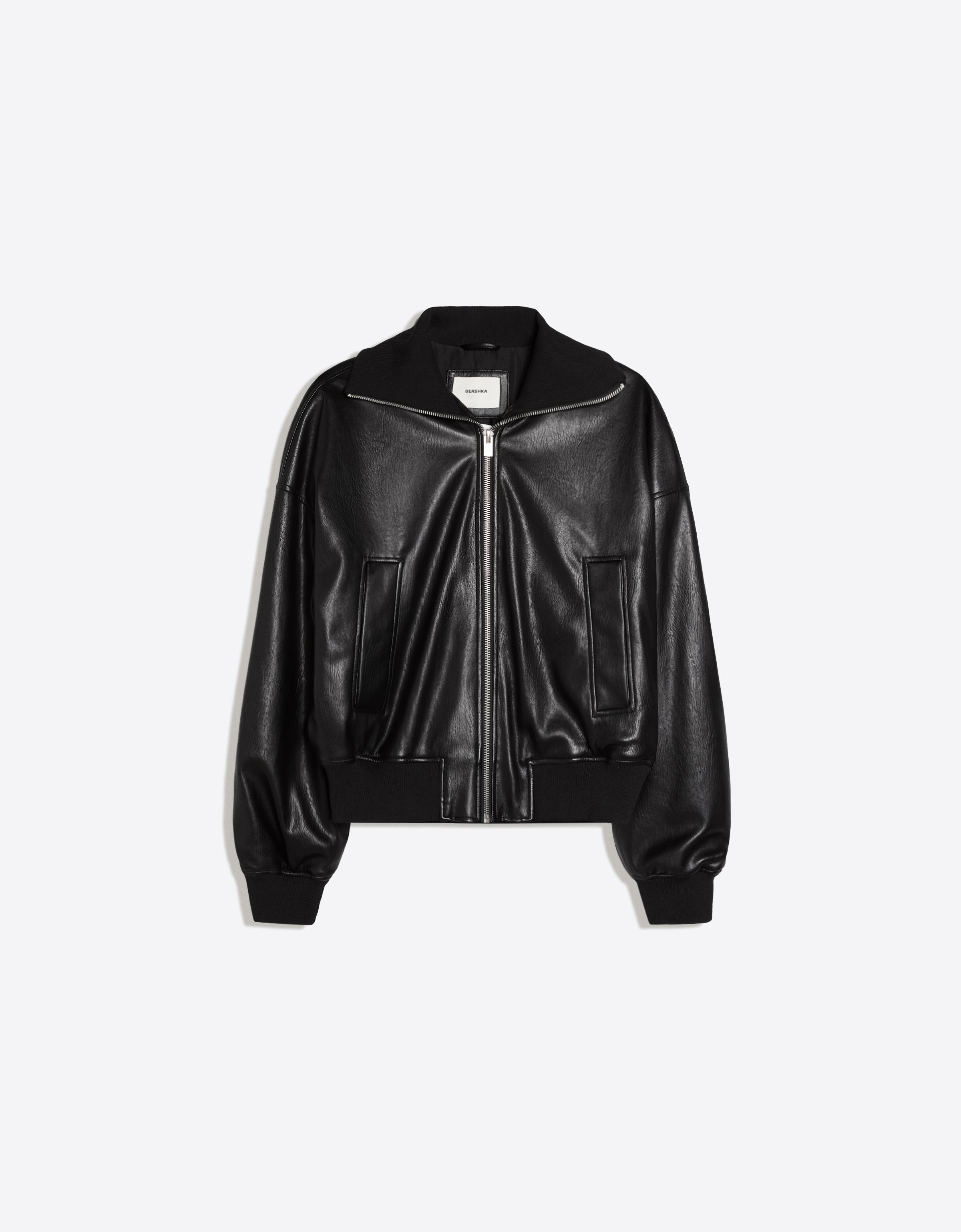Leather effect jacket — Black