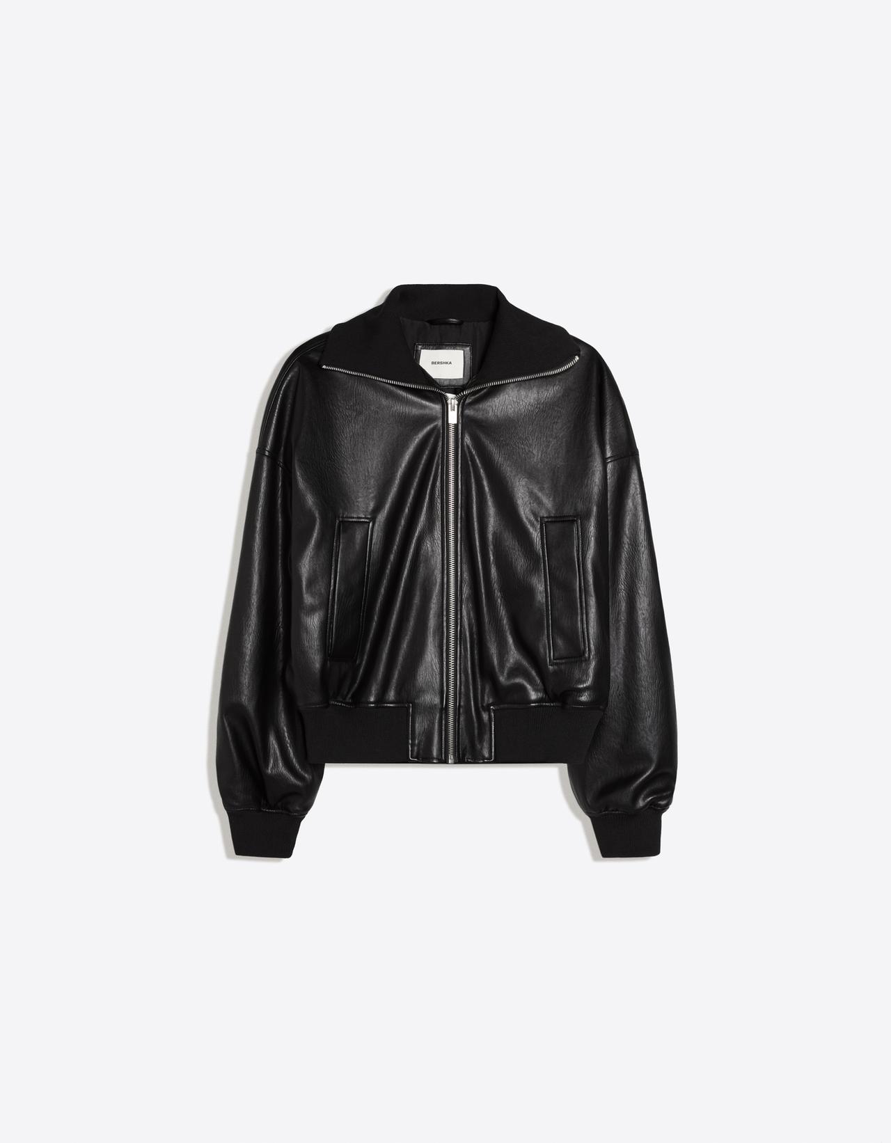 Leather effect jacket — Black